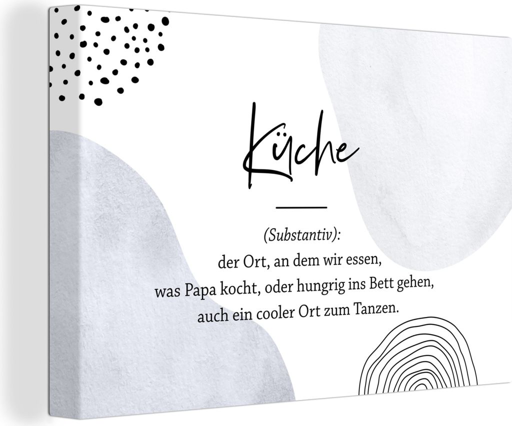OneMillionCanvasses - Leinwandbilder - 140x90 cm, Sprichwörter - Küche - Wörterbuch - Zitate - Definition Küche, Wandbilder Kunstdruck Wandde...