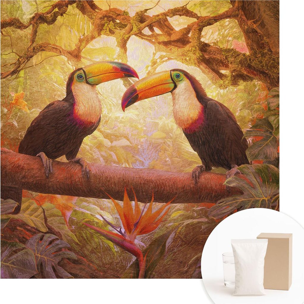 Fototapete - Wandbilder für Wohnzimmer - 250x250 cm - Dekorative Wandfolie - Modernes Design für Wanddekoration - Tapeten für Innenräume - Bunt...
