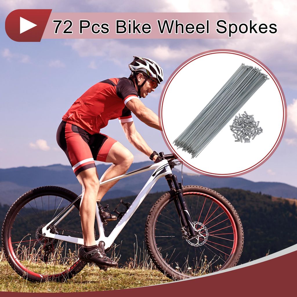 72 Stück 14G Fahrradspeichen 260mm Fahrradradspeichen Kohlenstoffstahl Verzinkt Silberton