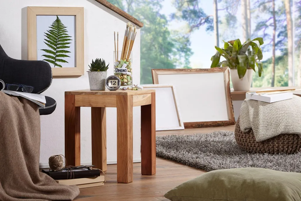 Bout de Canapé en Acacia Massif : Petite Table d'Appoint Style Nature - 7