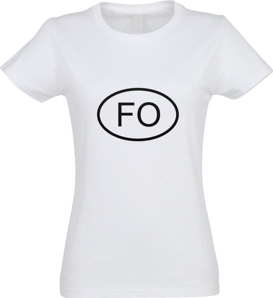 Kiwistar - T-Shirt tailliert - Damen - Weiss - Färöer-Inseln FO - mit Motiv Bedruckt - Funshirt Design - Sport - Freizeit - Damen - S