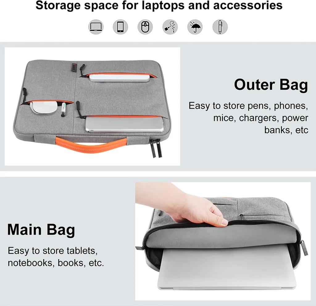 Sacoche Ordinateur Portable avec Rangement Multifonction et Étanchéité - 6