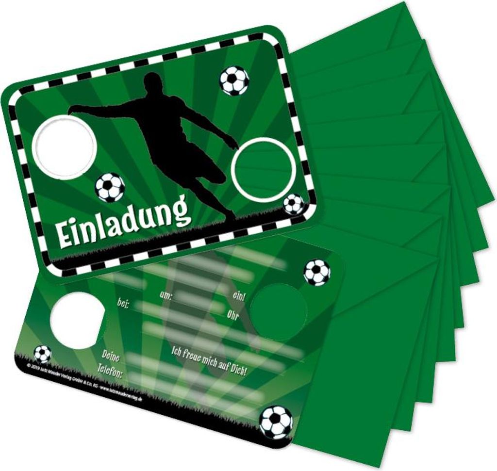 TapirElla Stanzkarte Einladungset Fußball
