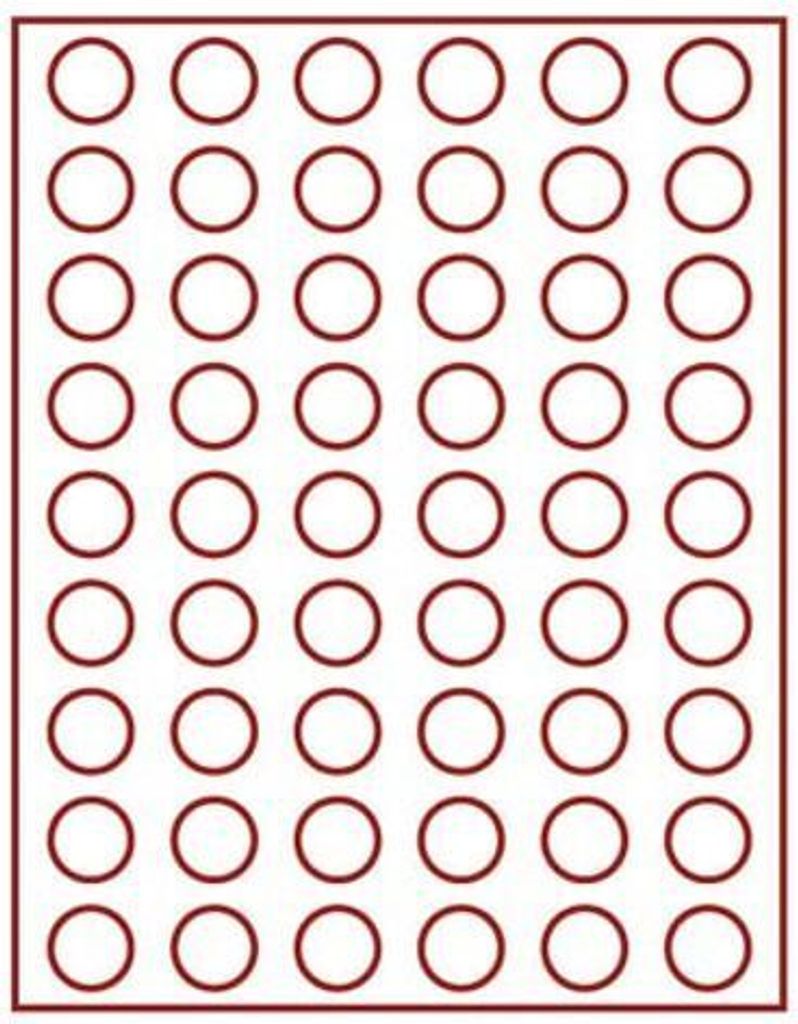 Lindner 2109 Münzbox mit 54 runden Vertiefungen für Münzen mit Ø 26,75 mm-Grau / rote Einlage