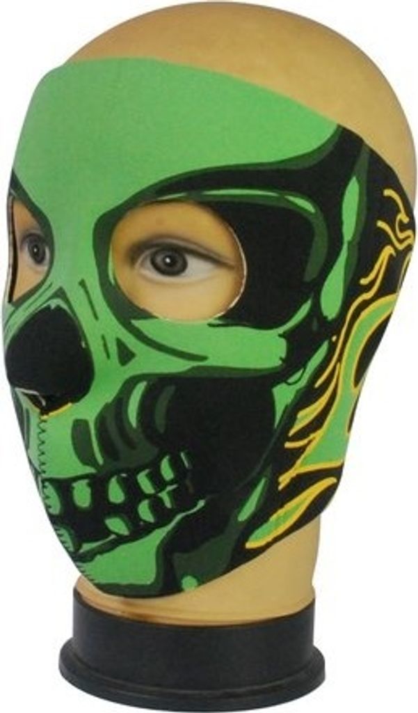 Skull - Sturmmaske, schwarz/grün Produktbild 
