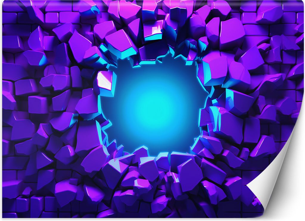 Vlies fototapete Abstrakter 3D-Tunnel 150x105 cm Feeby Lila inkl. Kleber einfache Montage