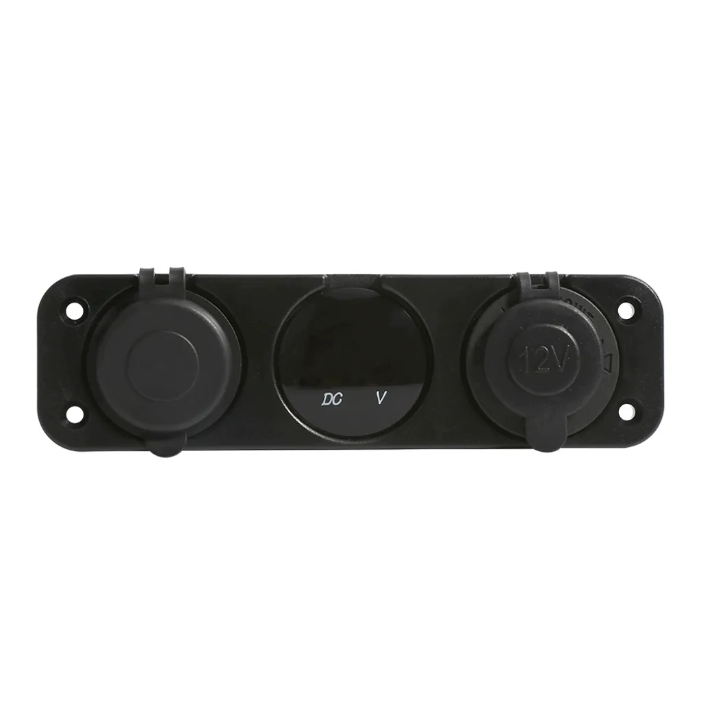 Pannello 3 Fori 12V con Doppia USB e Voltmetro per Camper e Barche - 6