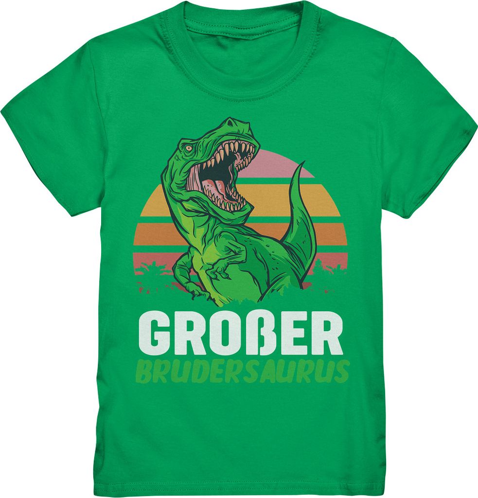 Dino T-Rex Großer Bruder T-Shirt – Kelly Green / 110/116 Produktbild 