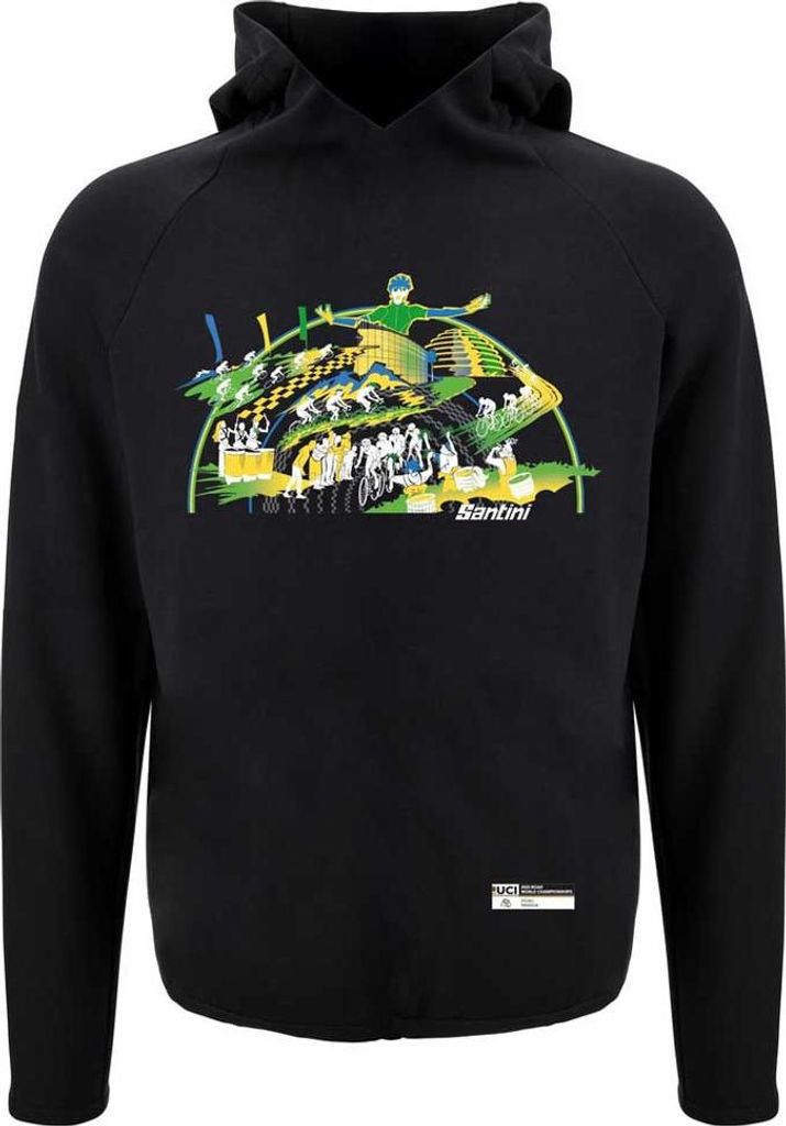 Santini Uci Road World Championships Kigali 2025 Kapuzenpullover Schwarz XL Mann Schwarz XL