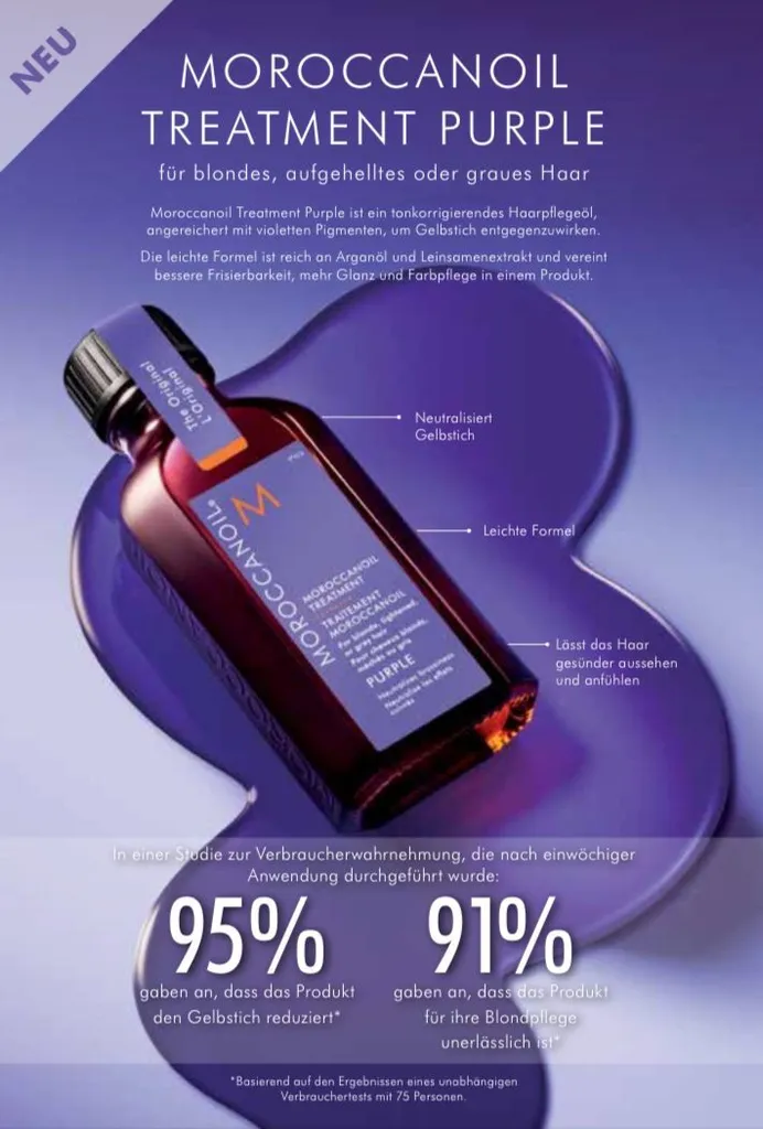 Moroccanoil Treatment Purple 50 ml : Ravive l'Éclat des Blonds et Gris