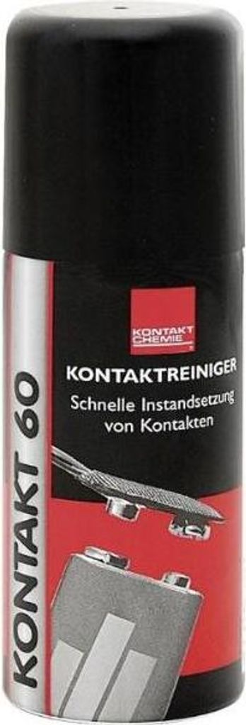 A product shot of a spray can with text and graphics.