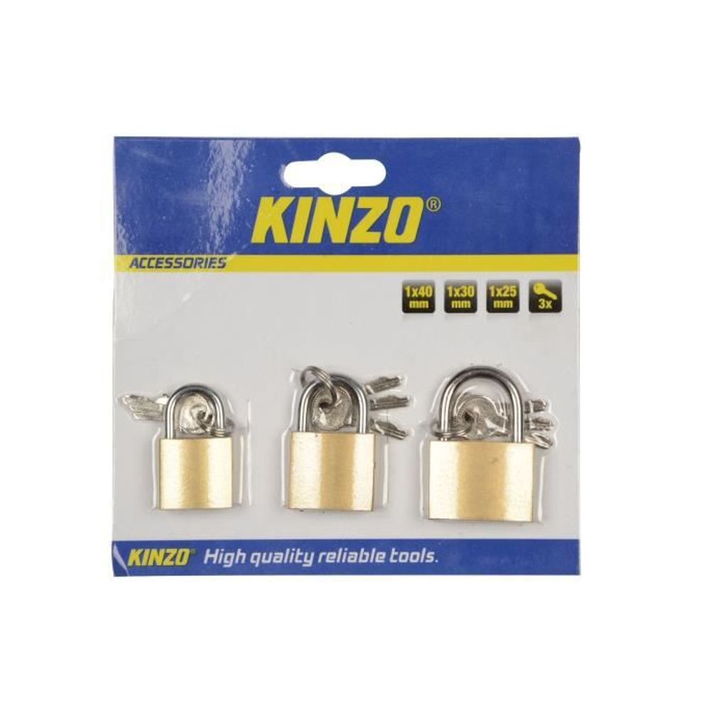 KINZO - 3er Set Vorhängeschlösser - 25/30/40mm - je 2x Produktbild 4