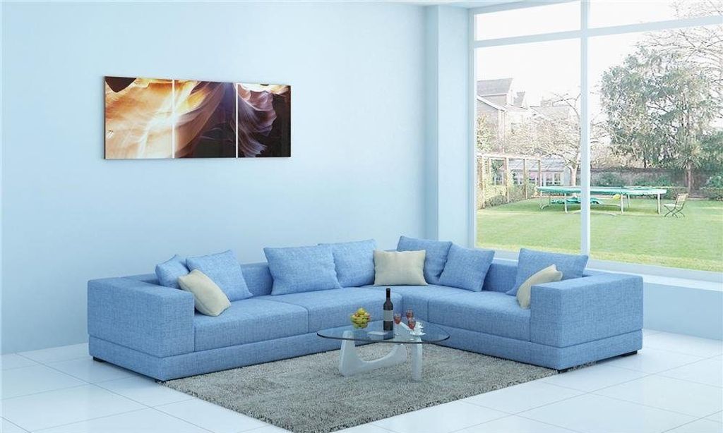 Wohnlandschaft Ecksofa Polster Textil Couch JVmoebel