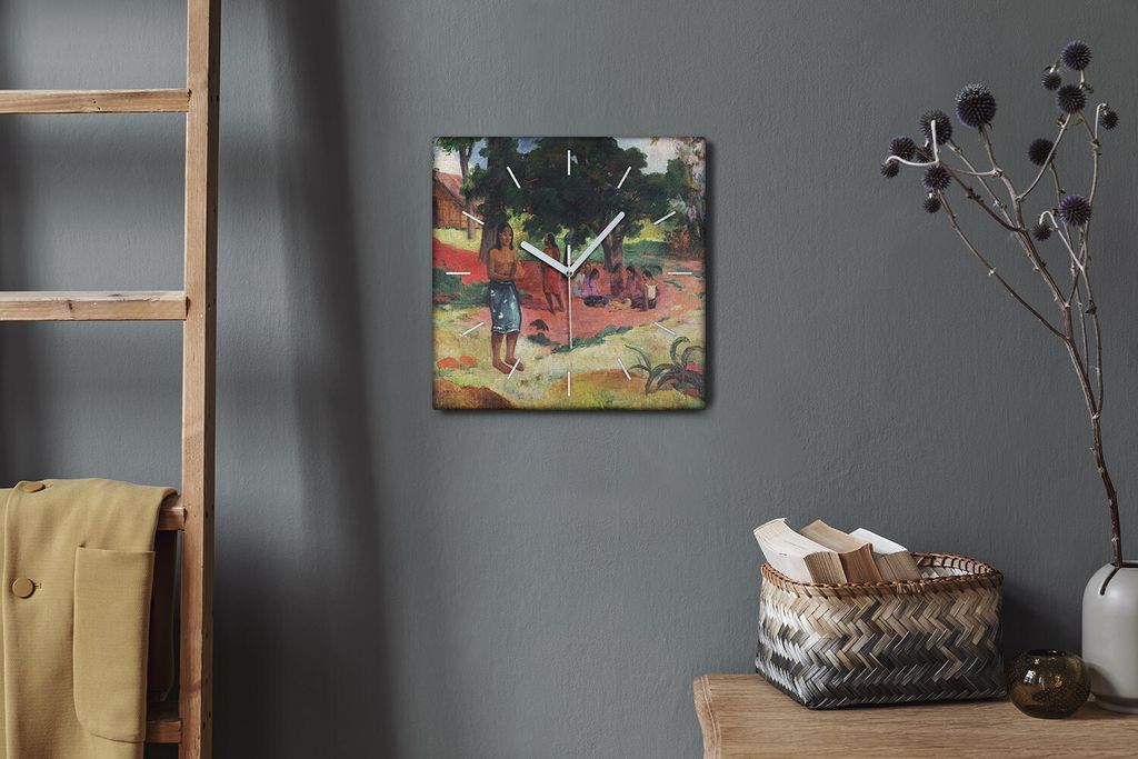 Coloray Hodiny Unikátní 30x30 cm Tiché hodiny Pro obývací pokoj a kuchyň Nástěnné hodiny Plátno Bílé ručičky hodin - Šeptaná slova ...