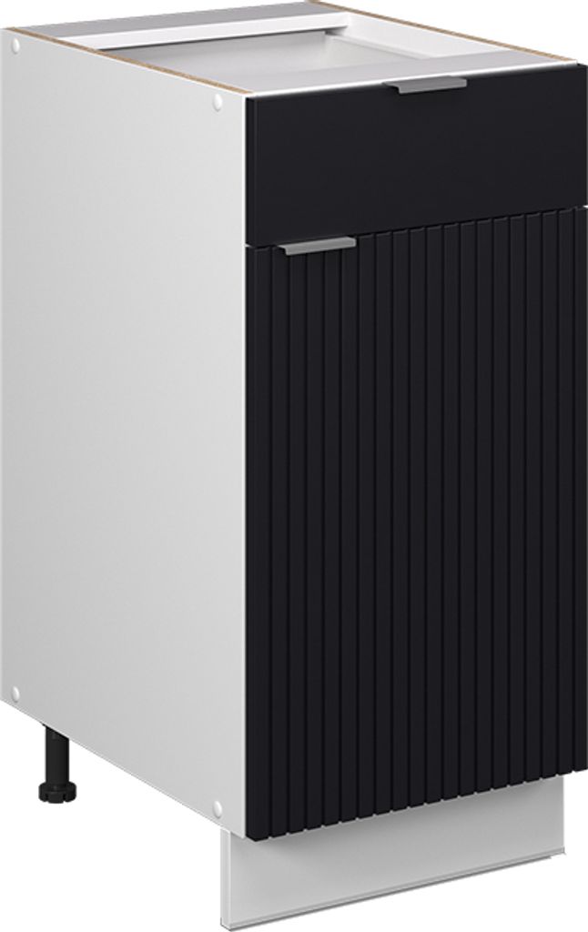 Meuble cuisine Vicco Fame-Line Noir rayé 40cm sans PT, Image du produit 