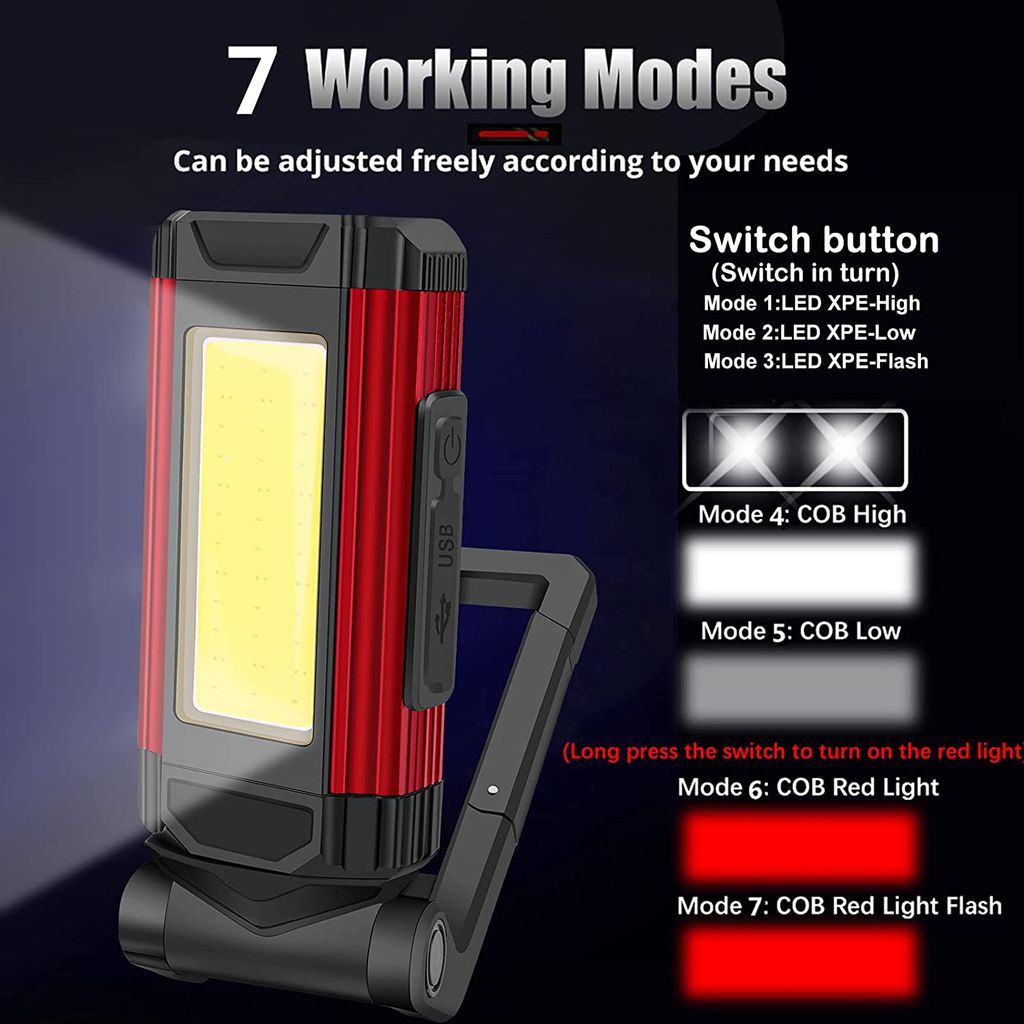 LED Arbeitsleuchte COB Taschenlampe Wiederaufladbare Klappbare Wasserdichte DHL 