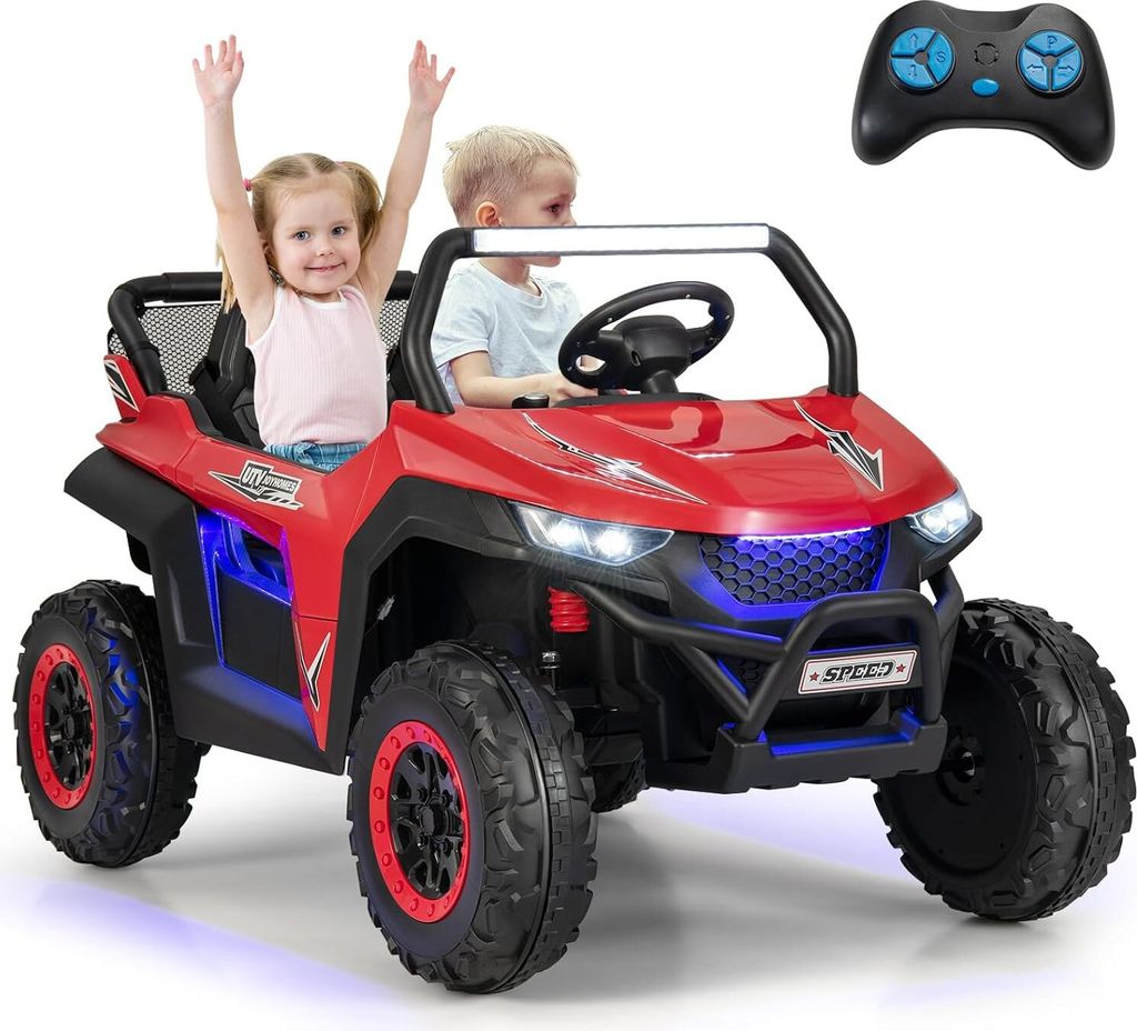 GOPLUS 12V Kinder Elektroauto, 2-Sitzer Kinderfahrzeug mit Produktbild 