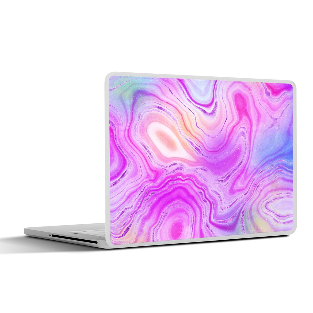 MuchoWow Laptop Aufkleber Sticker Cover Neon - Achat-Geode - Steine 31x22.5 cm - Laptop-Deko
