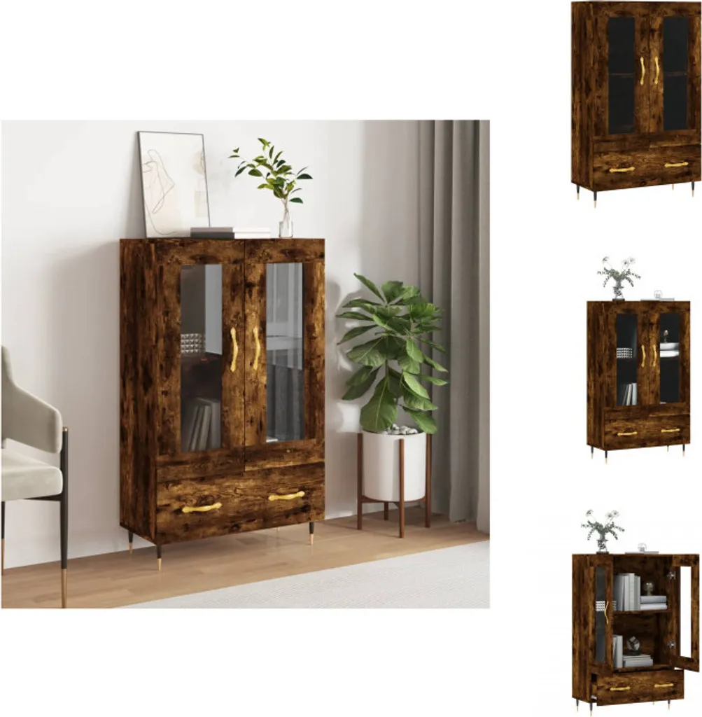 Sideboard vidaXL Rovere Fumo e Metallo | Mobile Living 115cm