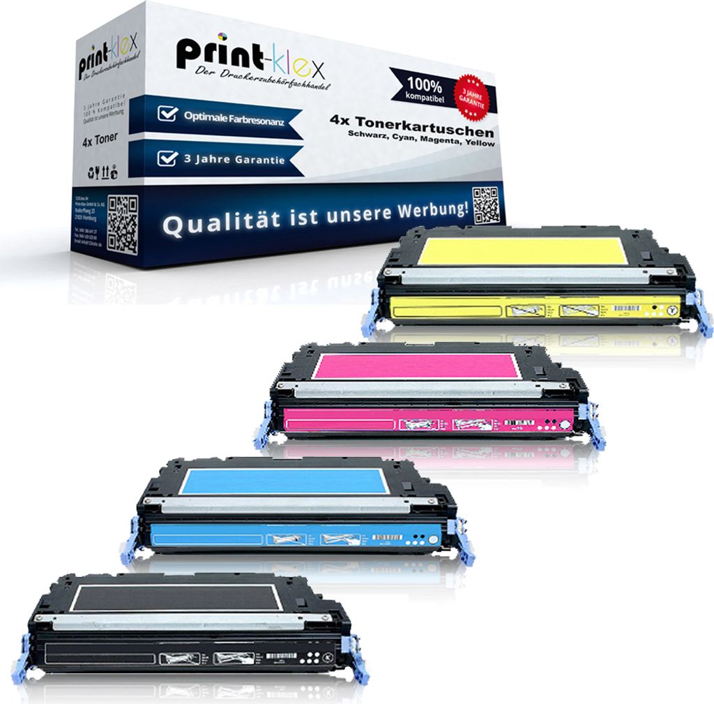 4x Kompatible Tonerkartuschen für HP Color LaserJet 3000 Series Color LaserJet 3000 Color LaserJet 3000 DN Q 7560 Q 7561 Q 7562 Q 7563 - Color Plu...