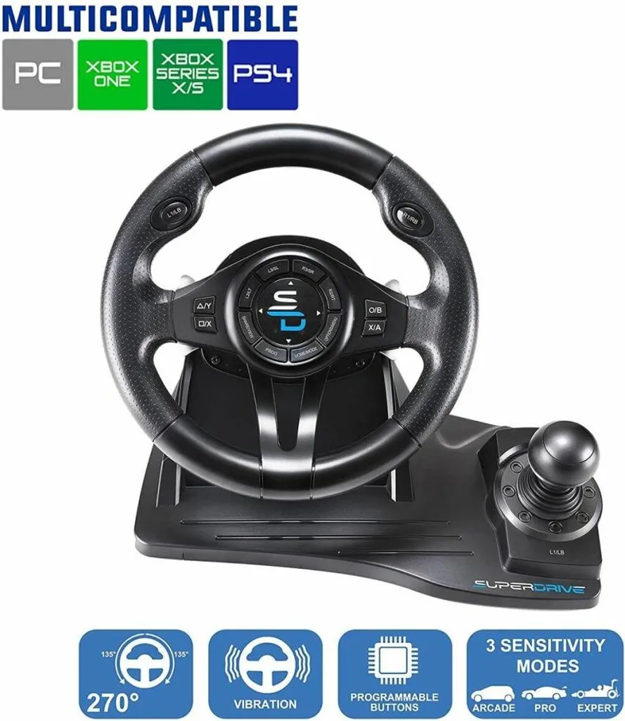 Set Racing Superdrive GS550: Volante e Pedali Programmabili Multi-Piattaforma - 4