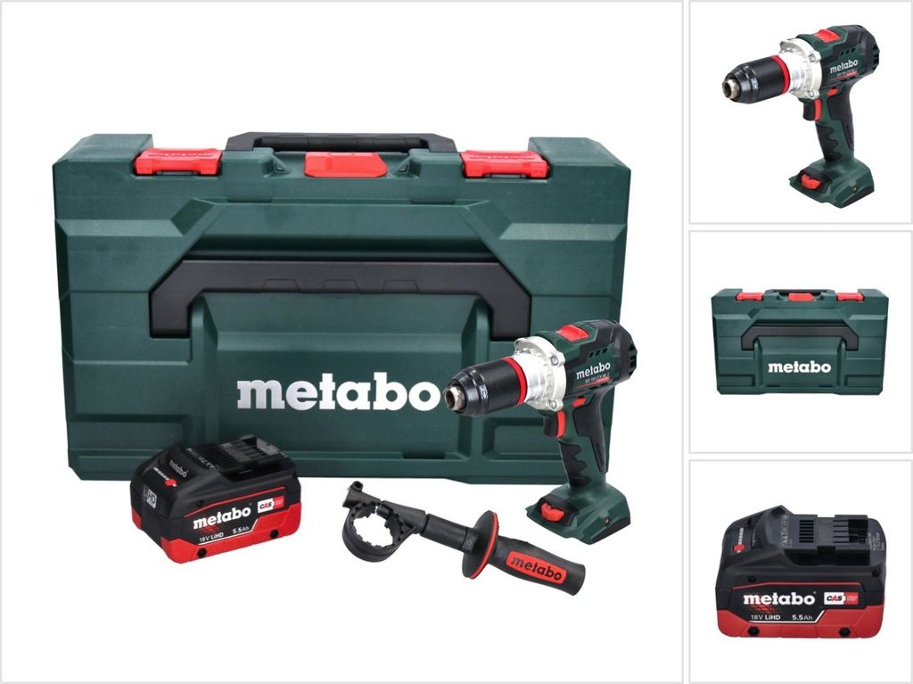 Metabo BS 18 LTX BL I Akku Bohrschrauber 18 V 130 Nm + 1x Akku 5,5 Ah + metaBOX - ohne Ladegerät
