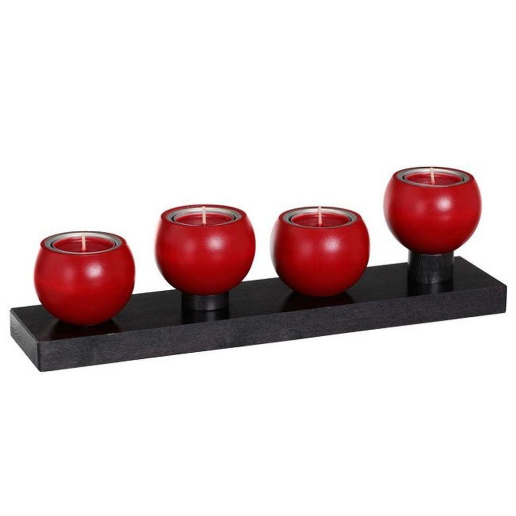 Tischleuchter LUNA Anthrazit Rubinrot BxHxT 32x9x7cm NEU