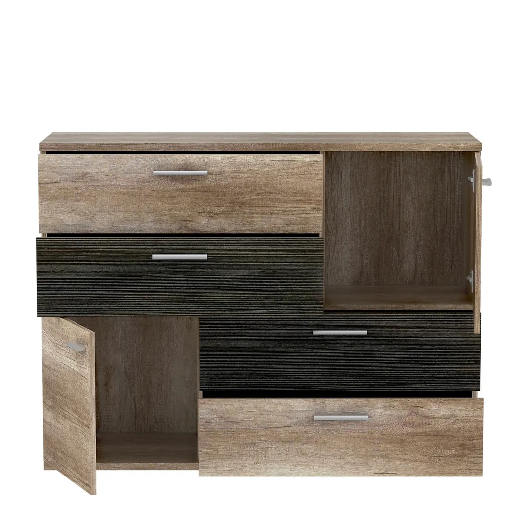 Commode chêne antique SKIVE meuble de rangement robuste et chic - 4