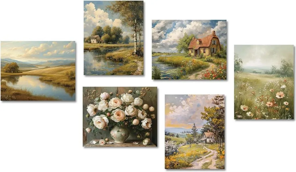 Set di poster su tela Vintage Farmhouse 20x25 cm x6 senza cornice