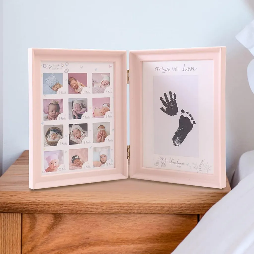 Cornice LED Per Foto Con Impronte A Mano – Regalo Personalizzato Con Vernici Acriliche, Alimentazione USB