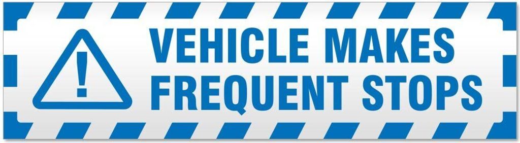 Kiwistar Vehicle Makes Frequent Stops gestreift Magnetschild Schild magnetisch - 20cm Blau - Magnetfolie für Auto PKW Kfz