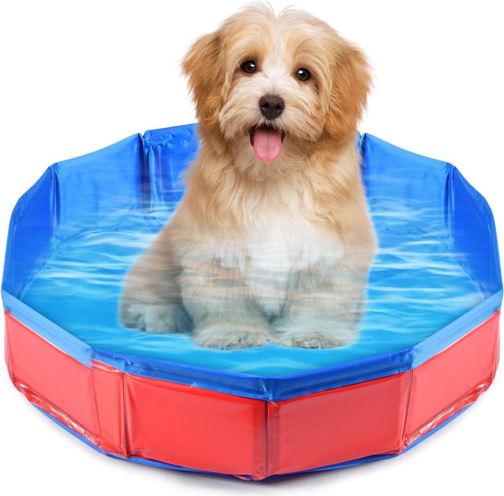 Aufblasbares Hundepool - PVC Badewanne - rutschfestes Schwimmbad - tragbar und umweltfreundlich - groß und klein - 50 x 8 cm Hundepool
