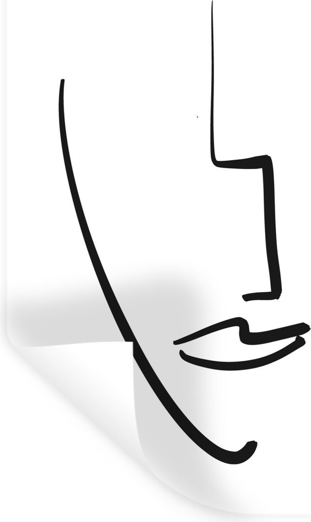MuchoWow Wandtattoo Wandsticker Wandaufkleber Frau - Gesicht - Lippen 80x120 cm Selbstklebend und Repositionierbar - Repositionierbar - Wasser ab...
