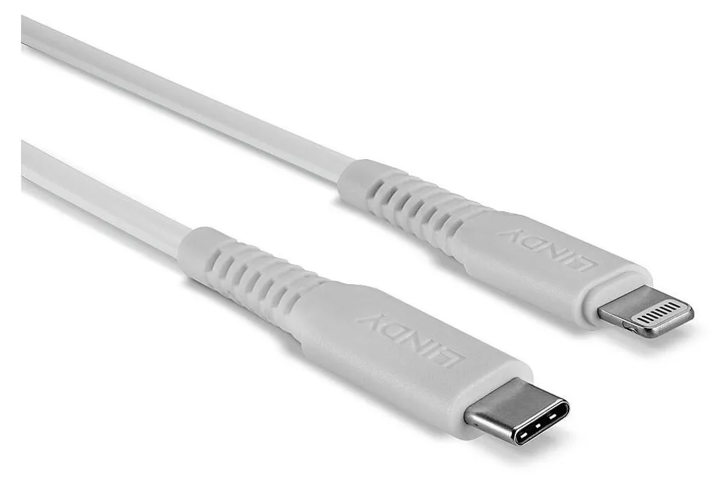 Câble de charge Lightning et USB-C Lindy Blanc 3 mètres pour iPad Pro