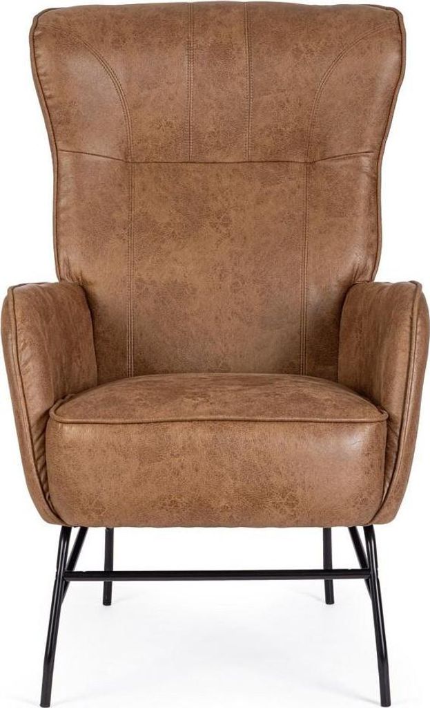 Sessel Nasira 84 x 109 x 70 cm Polyurethan Stahl Braun Schwarz
