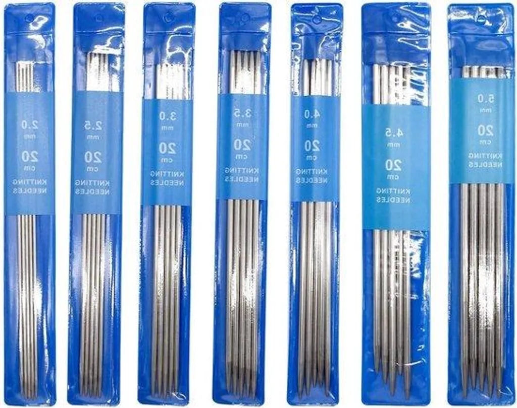 Kit Aiguilles à Tricoter Double Pointe Inox - 35 Pièces de 2mm à 5mm