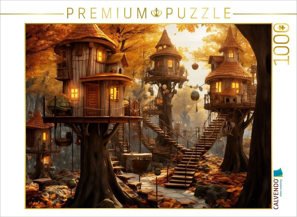 CALVENDO Puzzle Ein Motiv aus dem Kalender "Baumhäuser - Traumhafte Luftschlösser" | 1000 Teile Lege-Größe 64x48cm Foto-Puzzle für glückliche...
