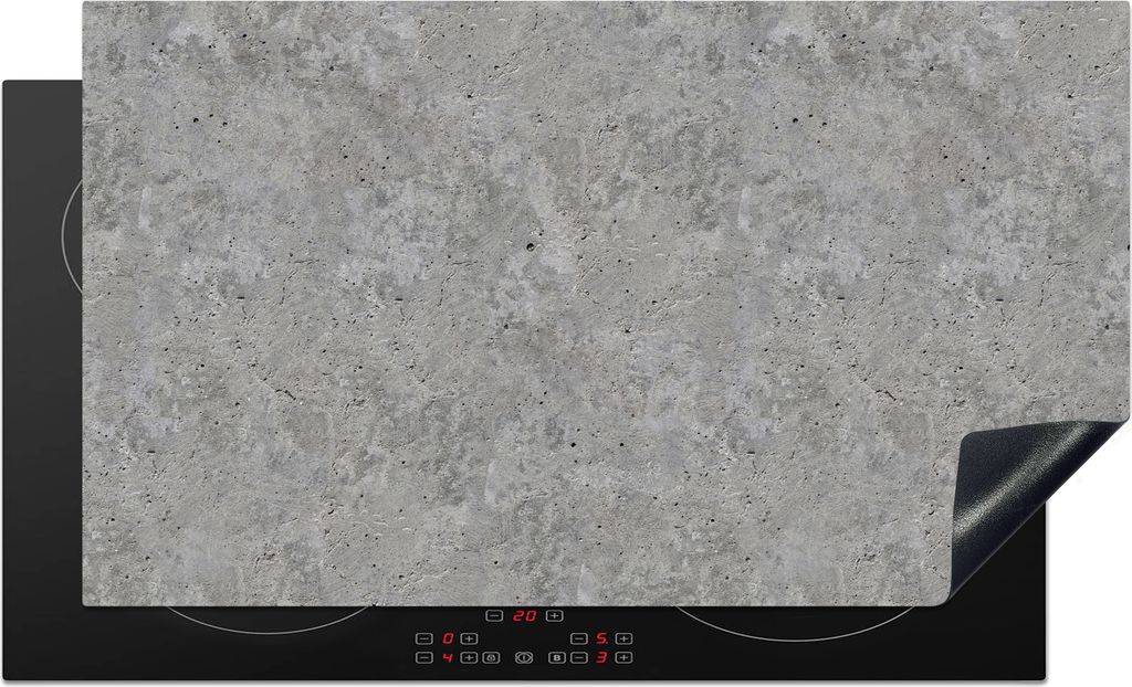KitchenYeah Herdabdeckplatte Muster - Zement - Beton , 90x52cm, Küche Deko, Glaskeramikkochfeld Herdabdeckung, Abdeckplatte fùr Kochfeld