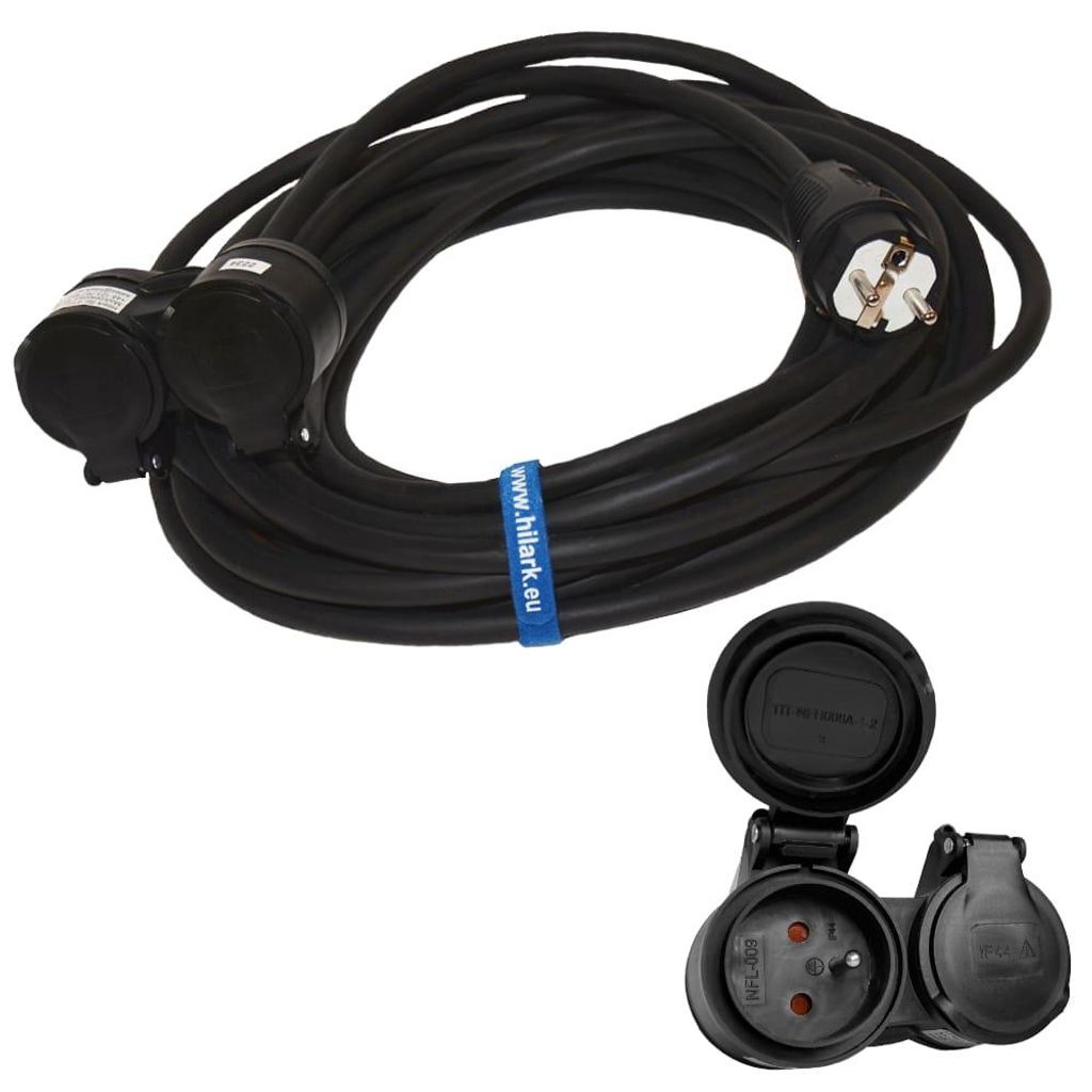 Verlängerungskabel H05RR-F 3G2,5 mm² mit 2-fach Verteiler 25m