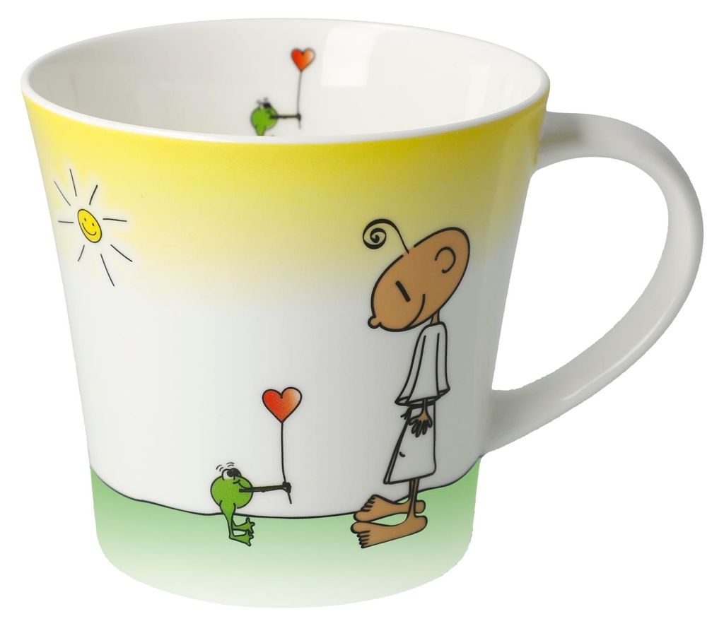 Goebel Coffee-Tea Mug Der kleine Yogi Glücklich, Fine Bone China, Bunt, 350 ml, 54101261