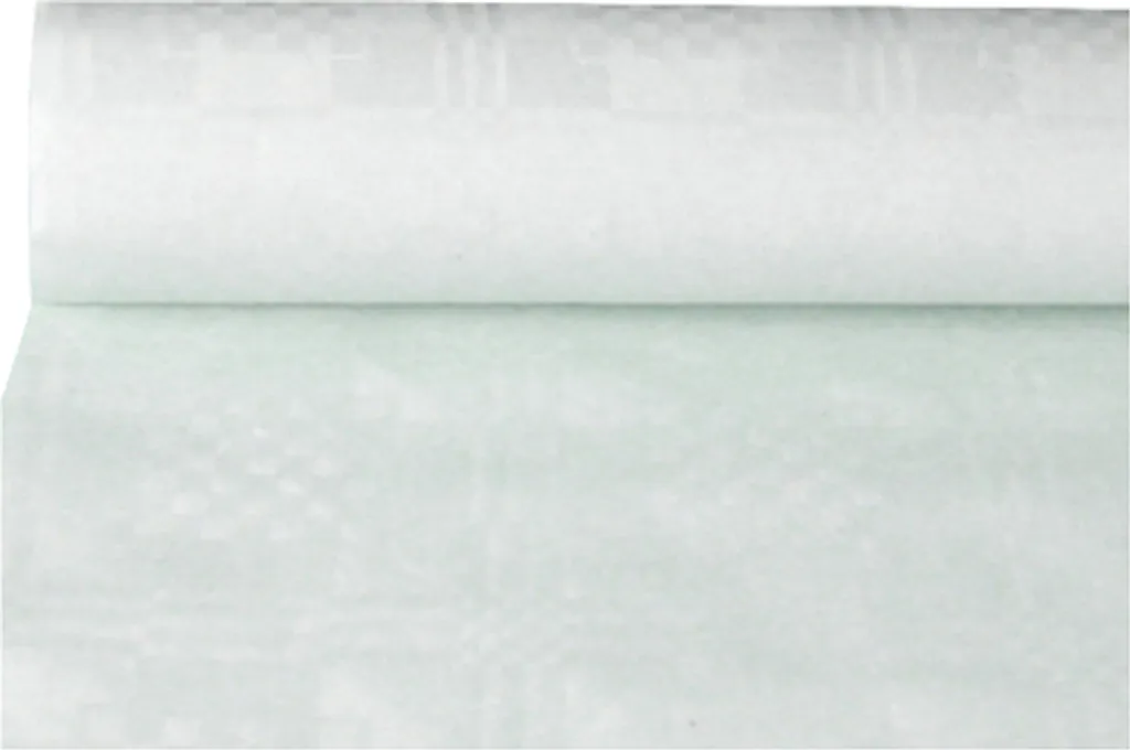 Nappe damassée PAPSTAR blanc en papier 0,80 x 50 m pour réceptions