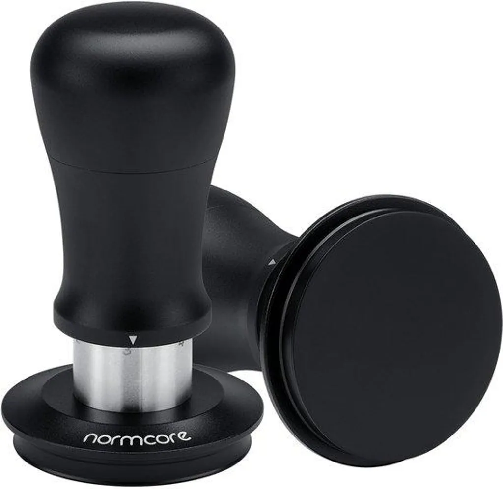 Tasseur à espresso V5 51mm avec ressort et base inox titane plate