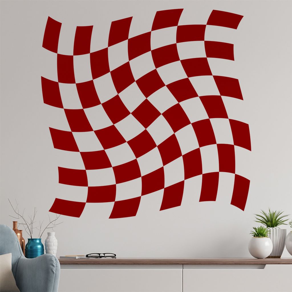 Karo verdreht Wandtattoo in 6 Größen - Wandaufkleber Wall Sticker - Dekoration, Küche, Wohnzimmer, Schlafzimmer, Badezimmer