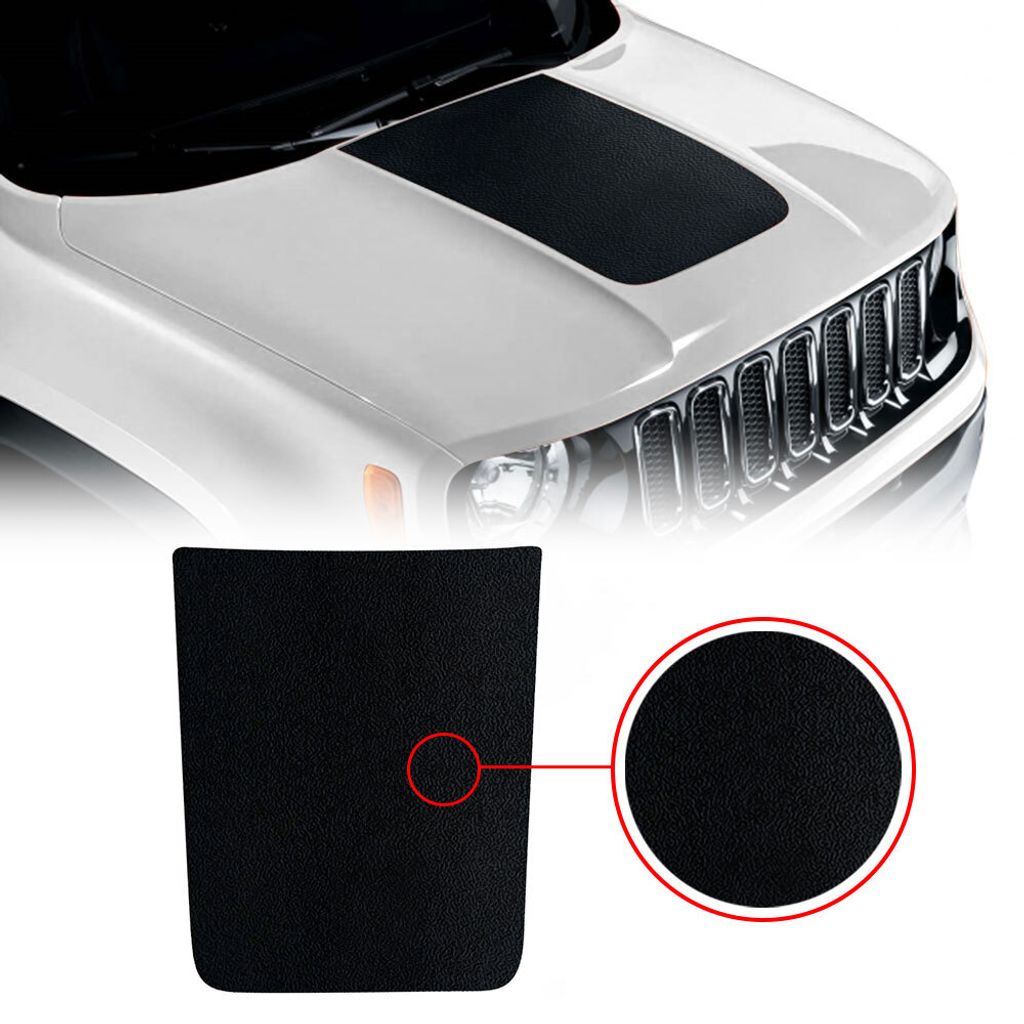 Geformter Aufkleber für Motorhaube Jeep Renegade, schwarz geprägt