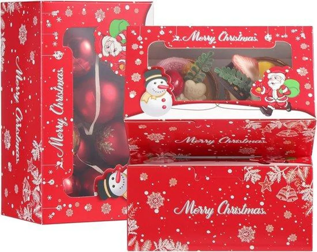 Boîte cadeau pour pâtisseries de Noël et cupcakes avec support intérieur