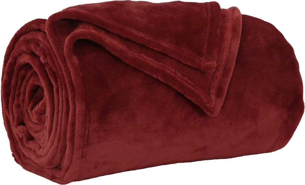 vidaXL Überwurfdecke Bordeauxrot 130 x 150 cm Fleece