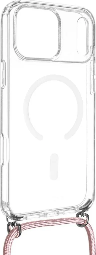 Coque Bandoulière iPhone 17 Pro Max pour Mains Libres, MagSafe et Cordon Rose