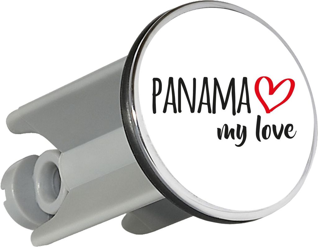 Huuraa Waschbeckenstöpsel Panama my love 4cm höhenverstellbar Abflussstopfen Geschenkidee