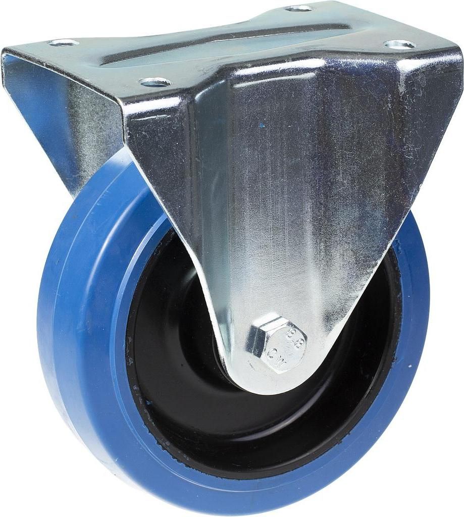160mm Bockrolle mit blauem Elastikgummi auf Nylon-Mittelrad