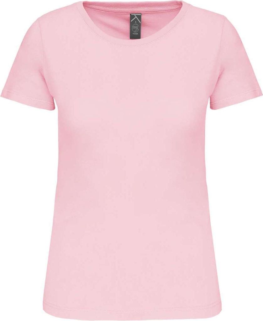 Kariban Damen T-Shirt Baumwolle Kurzarm Basic Shirt Rundhals, Größe:2XL, Farbe:Pale Pink